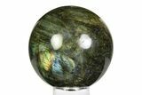 Flashy, Polished Labradorite Sphere - Great Color Play #355460-1